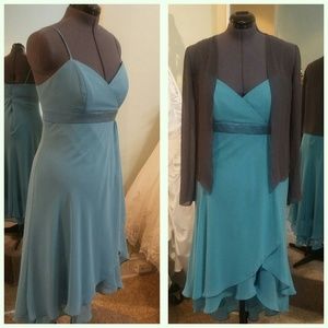 NEW Ocean color hi-low dress